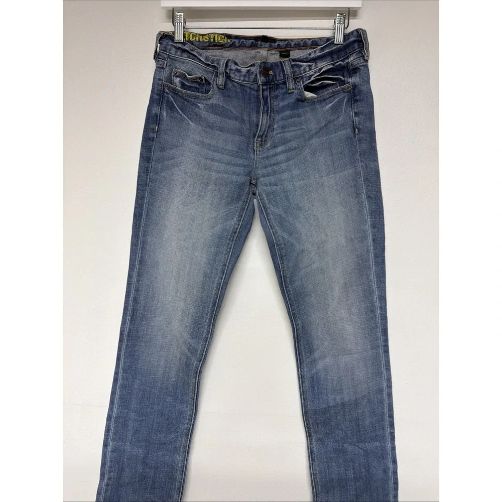 J. Crew Matchstick Skinny Jeans Womens 28 Low Rise Medium Wash Blue 32 Inseam